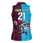 Custom Sea Eagles And Sharks Rugby Women Sleeveless Polo Shirt Sporty Style