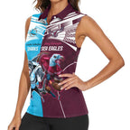 Custom Sea Eagles And Sharks Rugby Women Sleeveless Polo Shirt Sporty Style
