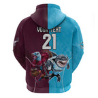 Custom Sea Eagles And Sharks Rugby Zip Hoodie Sporty Style