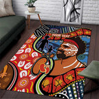 Dad and Son Footprint Father's Day Personalised Area Rug Australian Aboriginal Art