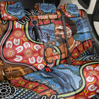 Dad and Son Footprint Father's Day Personalised Back Car Seat Cover Australian Aboriginal Art