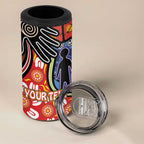 Dad and Son Footprint Father's Day Personalised 4 in 1 Can Cooler Tumbler Australian Aboriginal Art