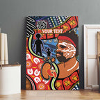 Dad and Son Footprint Father's Day Personalised Canvas Wall Art Australian Aboriginal Art