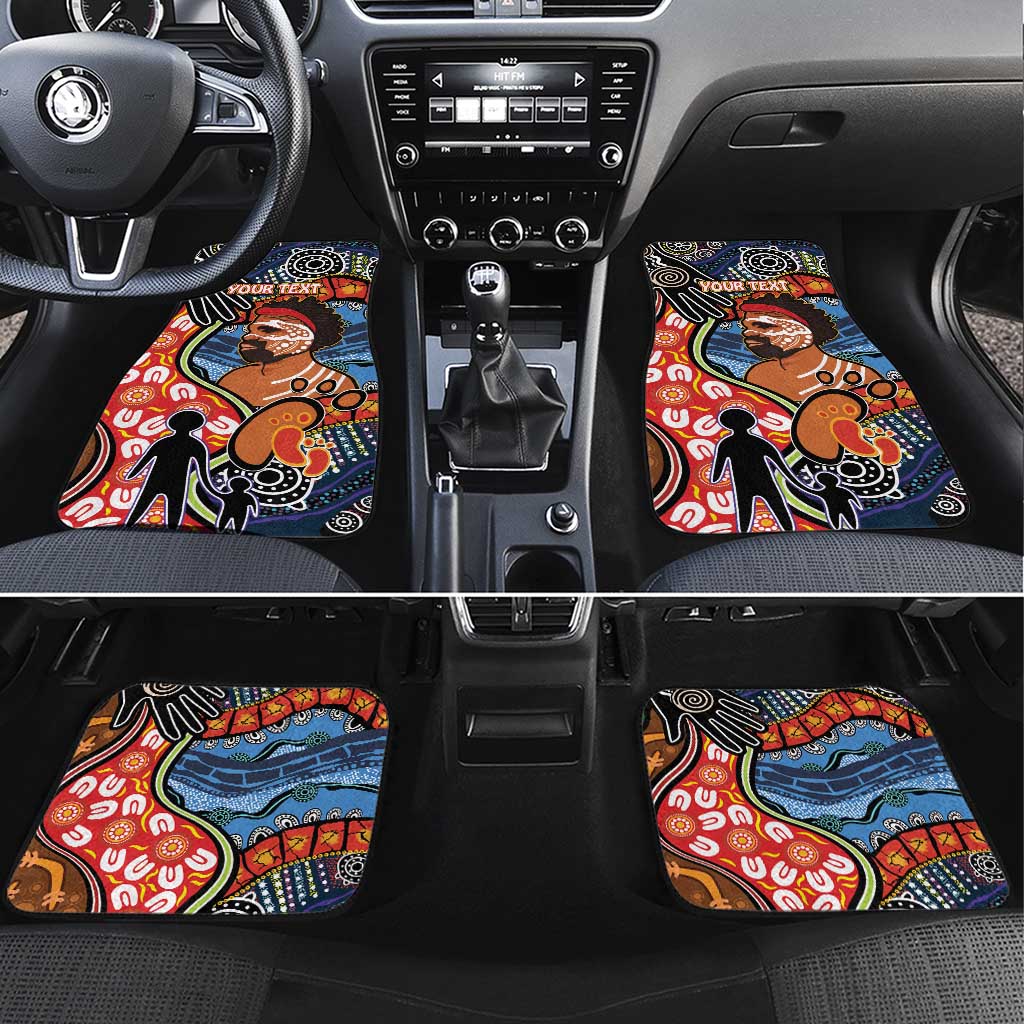 Dad and Son Footprint Father's Day Personalised Car Mats Australian Aboriginal Art