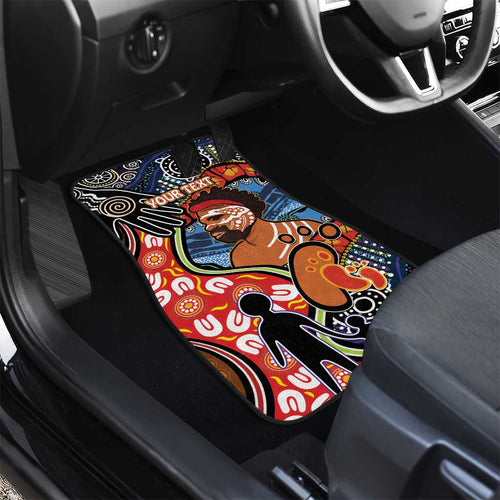 Dad and Son Footprint Father's Day Personalised Car Mats Australian Aboriginal Art