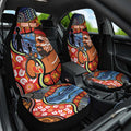 Dad and Son Footprint Father's Day Personalised Car Seat Cover Australian Aboriginal Art