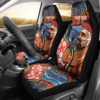 Dad and Son Footprint Father's Day Personalised Car Seat Cover Australian Aboriginal Art