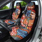 Dad and Son Footprint Father's Day Personalised Car Seat Cover Australian Aboriginal Art