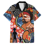 Dad and Son Footprint Father's Day Personalised Family Matching Mermaid Dress and Hawaiian Shirt Australian Aboriginal Art