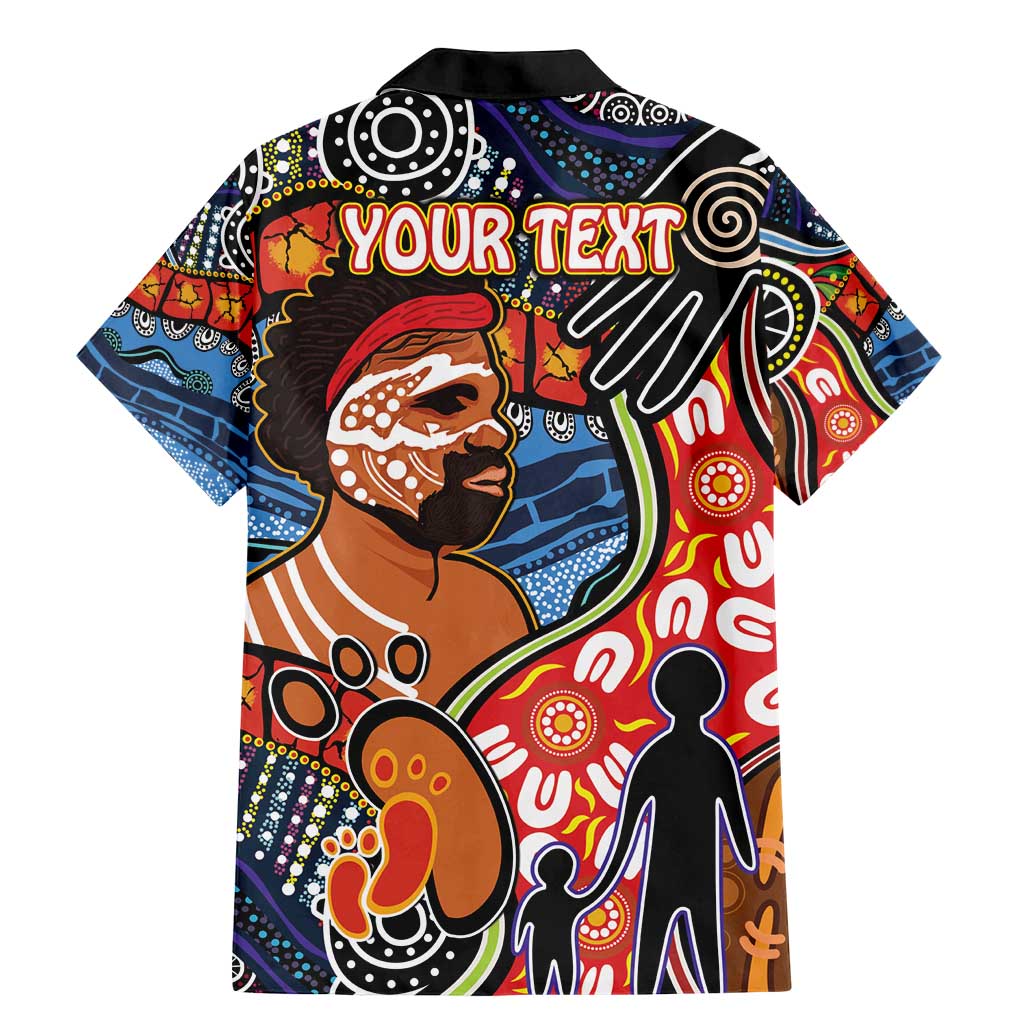 Dad and Son Footprint Father's Day Personalised Family Matching Mermaid Dress and Hawaiian Shirt Australian Aboriginal Art