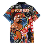Dad and Son Footprint Father's Day Personalised Family Matching Mermaid Dress and Hawaiian Shirt Australian Aboriginal Art
