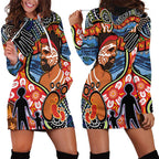 Dad and Son Footprint Father's Day Personalised Hoodie Dress Australian Aboriginal Art