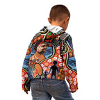Dad and Son Footprint Father's Day Personalised Kid Hoodie Australian Aboriginal Art LT9