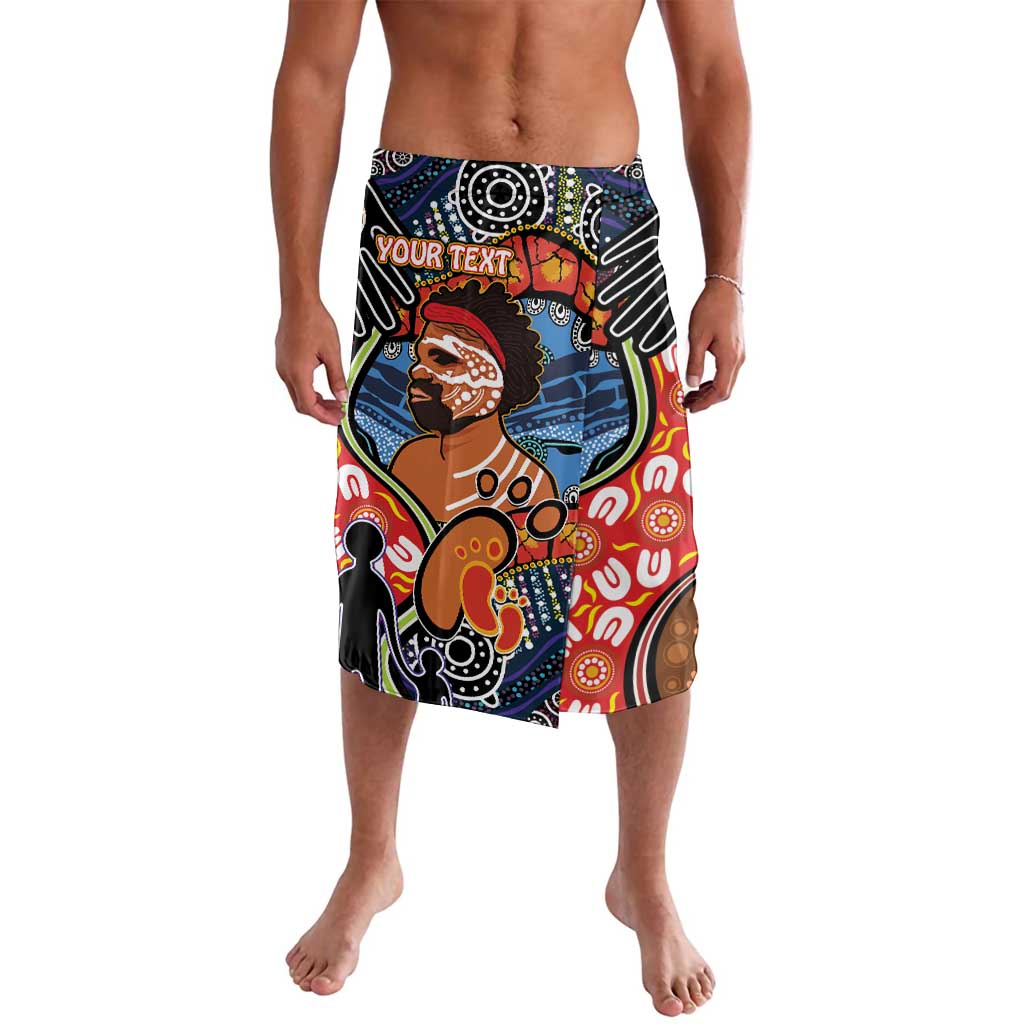 Dad and Son Footprint Father's Day Personalised Lavalava Australian Aboriginal Art