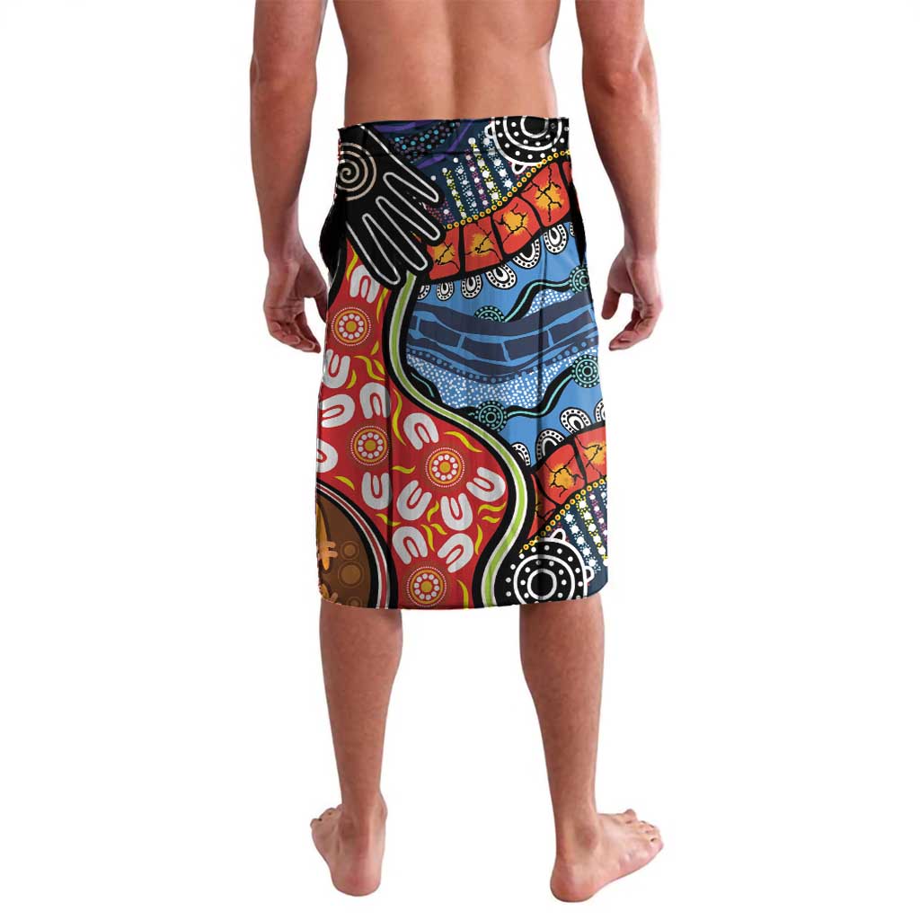Dad and Son Footprint Father's Day Personalised Lavalava Australian Aboriginal Art