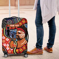 Dad and Son Footprint Father's Day Personalised Luggage Cover Australian Aboriginal Art