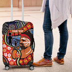 Dad and Son Footprint Father's Day Personalised Luggage Cover Australian Aboriginal Art