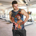 Dad and Son Footprint Father's Day Personalised Men Tank Top Australian Aboriginal Art