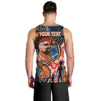 Dad and Son Footprint Father's Day Personalised Men Tank Top Australian Aboriginal Art