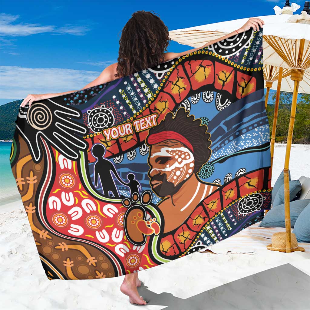 Dad and Son Footprint Father's Day Personalised Sarong Australian Aboriginal Art