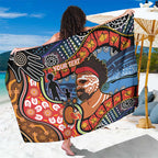Dad and Son Footprint Father's Day Personalised Sarong Australian Aboriginal Art