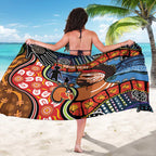 Dad and Son Footprint Father's Day Personalised Sarong Australian Aboriginal Art