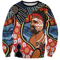 Dad and Son Footprint Father's Day Personalised Sweatshirt Australian Aboriginal Art