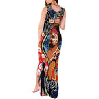 Dad and Son Footprint Father's Day Personalised Tank Maxi Dress Australian Aboriginal Art
