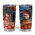 Dad and Son Footprint Father's Day Personalised Tumbler Cup Australian Aboriginal Art