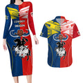 nrl-cowboys-combine-dragon-rugby-couples-matching-long-sleeve-bodycon-dress-and-hawaiian-shirt-sporty-style
