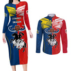 nrl-cowboys-combine-dragon-rugby-couples-matching-long-sleeve-bodycon-dress-and-long-sleeve-button-shirts-sporty-style