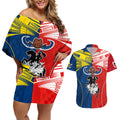 nrl-cowboys-combine-dragon-rugby-couples-matching-off-shoulder-short-dress-and-hawaiian-shirt-sporty-style