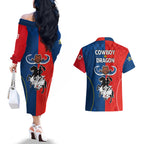 nrl-cowboys-combine-dragon-rugby-couples-matching-off-the-shoulder-long-sleeve-dress-and-hawaiian-shirt-sporty-style