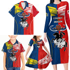 nrl-cowboys-combine-dragon-rugby-family-matching-long-sleeve-bodycon-dress-and-hawaiian-shirt-sporty-style