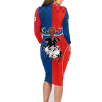 nrl-cowboys-combine-dragon-rugby-family-matching-long-sleeve-bodycon-dress-and-hawaiian-shirt-sporty-style