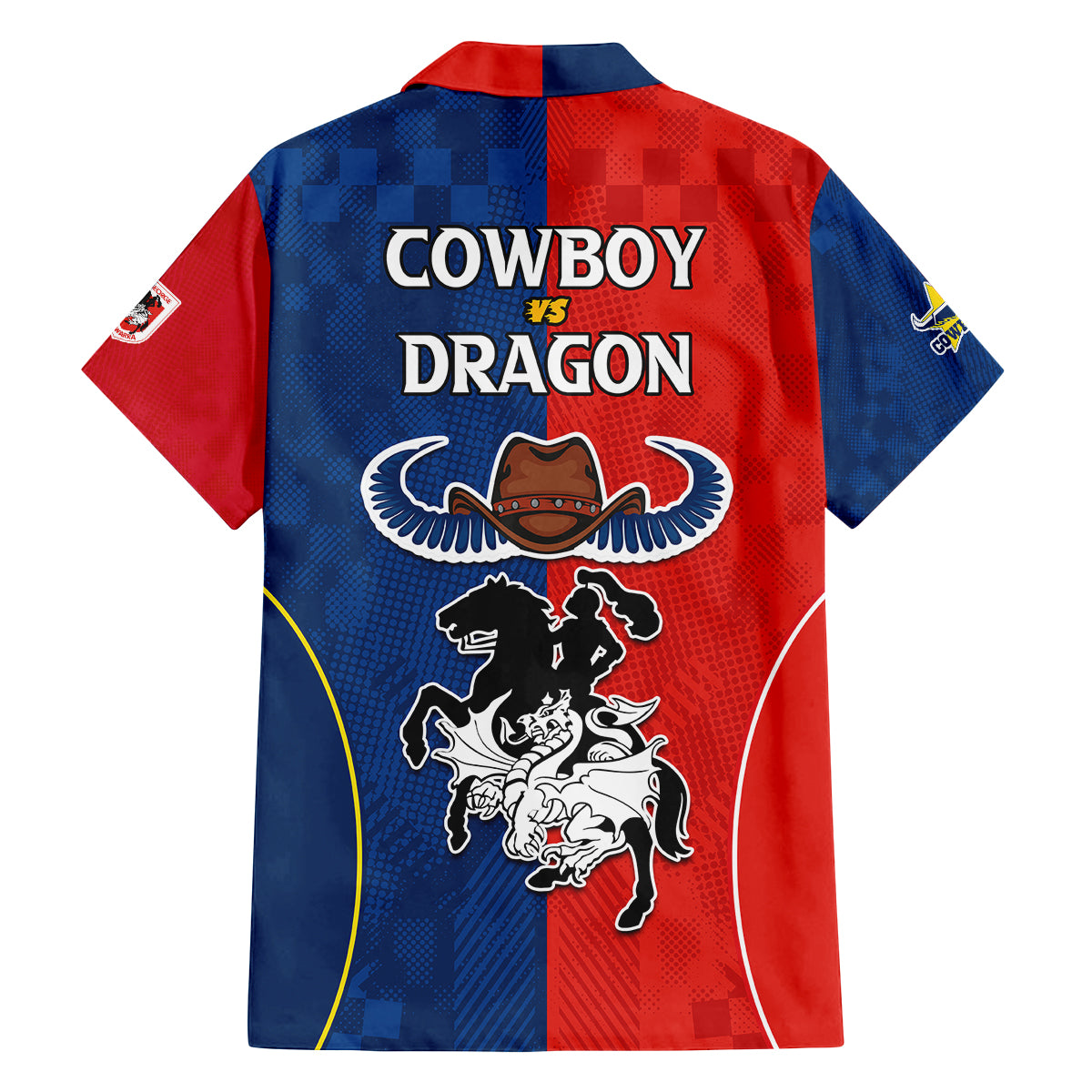 nrl-cowboys-combine-dragon-rugby-family-matching-mermaid-dress-and-hawaiian-shirt-sporty-style