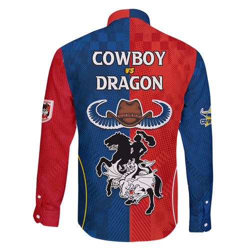 nrl-cowboys-combine-dragon-rugby-family-matching-mermaid-dress-and-hawaiian-shirt-sporty-style