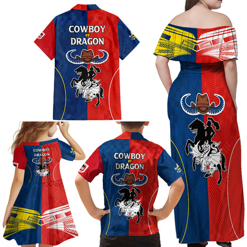 nrl-cowboys-combine-dragon-rugby-family-matching-off-shoulder-long-sleeve-dress-and-hawaiian-shirt-sporty-style