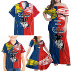 nrl-cowboys-combine-dragon-rugby-family-matching-off-shoulder-maxi-dress-and-hawaiian-shirt-sporty-style