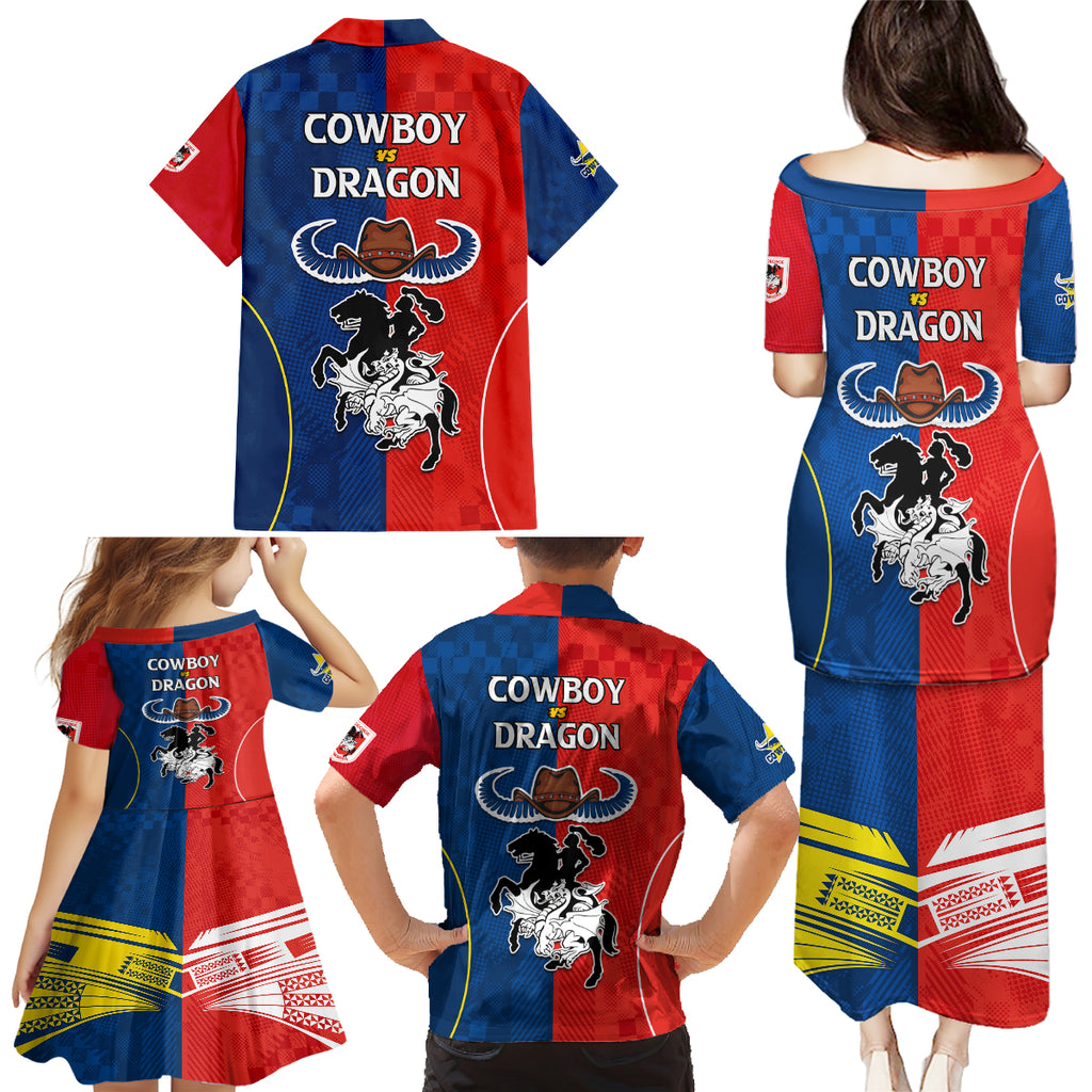 nrl-cowboys-combine-dragon-rugby-family-matching-puletasi-dress-and-hawaiian-shirt-sporty-style