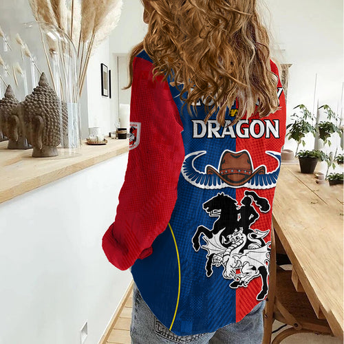NRL Cowboys Combine Dragon Rugby Women Casual Shirt Sporty Style LT9