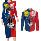 custom-nrl-cowboys-combine-dragon-rugby-couples-matching-long-sleeve-bodycon-dress-and-long-sleeve-button-shirts-sporty-style