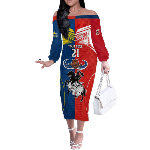 custom-nrl-cowboys-combine-dragon-rugby-family-matching-off-shoulder-long-sleeve-dress-and-hawaiian-shirt-sporty-style