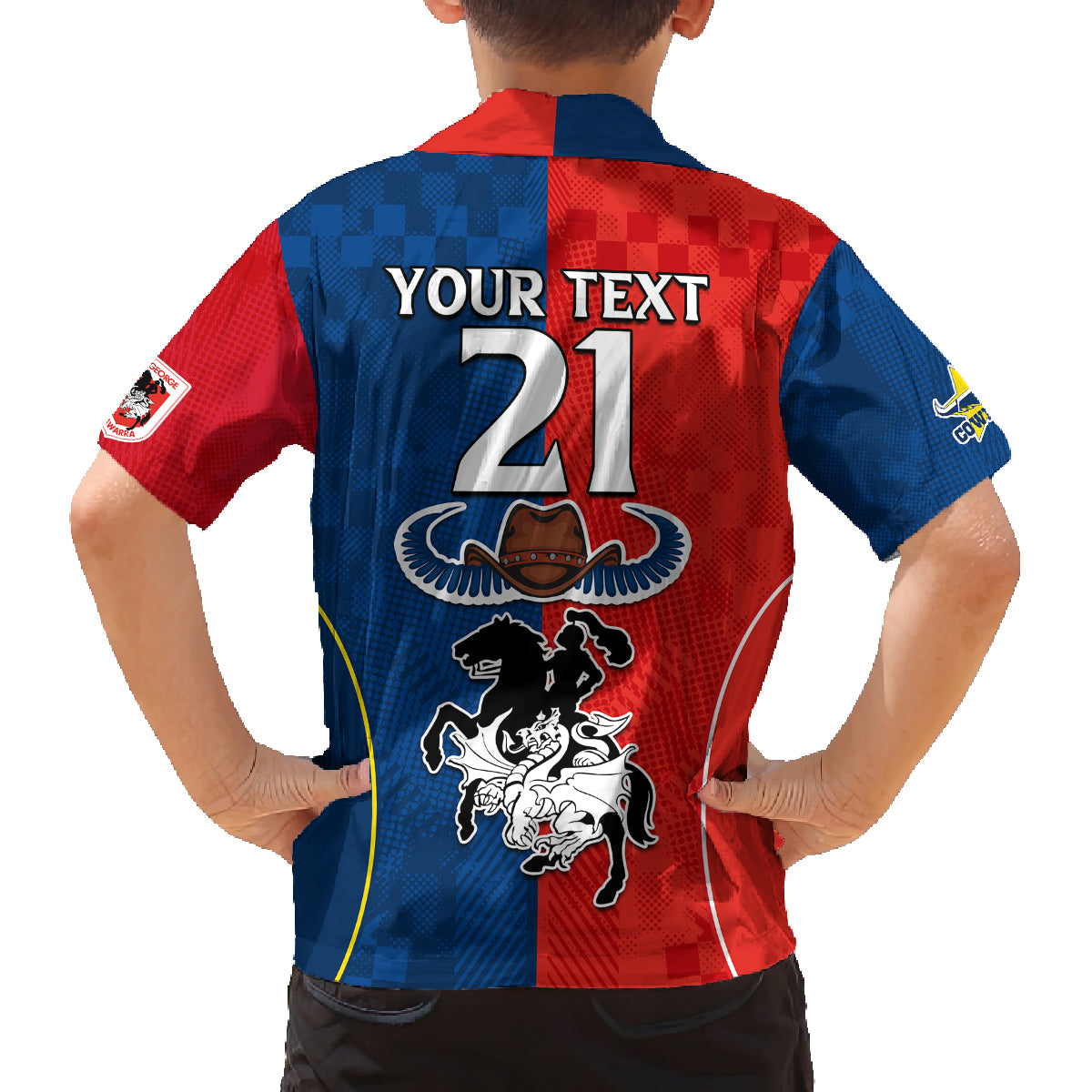 custom-nrl-cowboys-combine-dragon-rugby-family-matching-off-shoulder-short-dress-and-hawaiian-shirt-sporty-style
