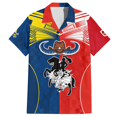 custom-nrl-cowboys-combine-dragon-rugby-family-matching-off-shoulder-short-dress-and-hawaiian-shirt-sporty-style