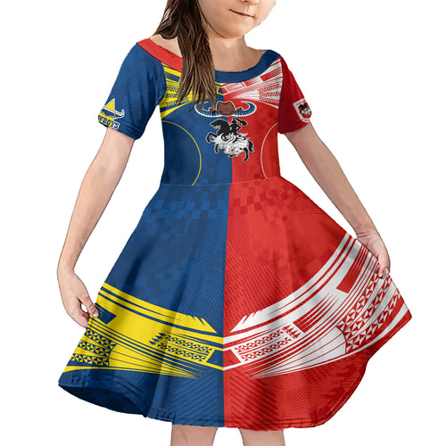 custom-nrl-cowboys-combine-dragon-rugby-family-matching-short-sleeve-bodycon-dress-and-hawaiian-shirt-sporty-style