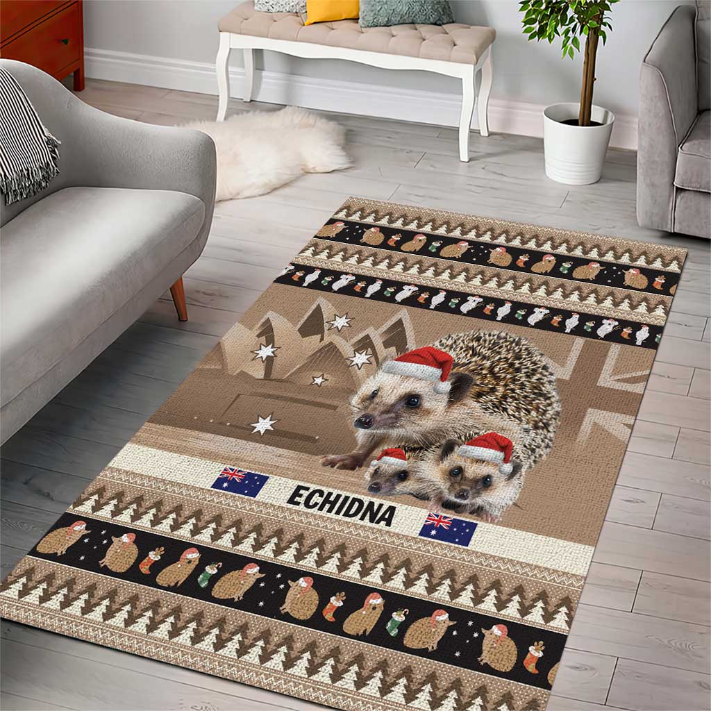 Aussie Echidna Area Rug Merry Christmas