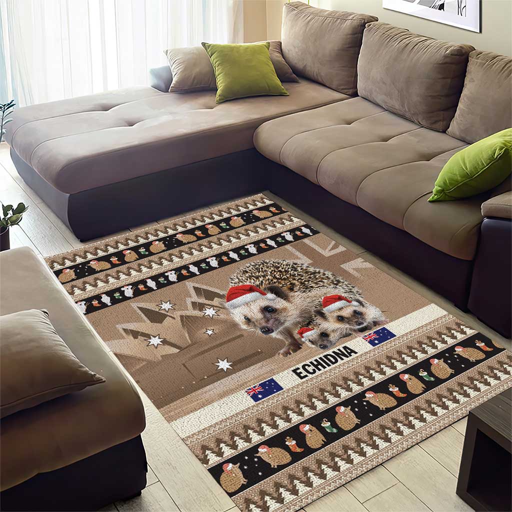 Aussie Echidna Area Rug Merry Christmas