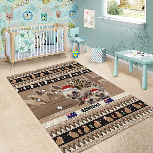 Aussie Echidna Area Rug Merry Christmas