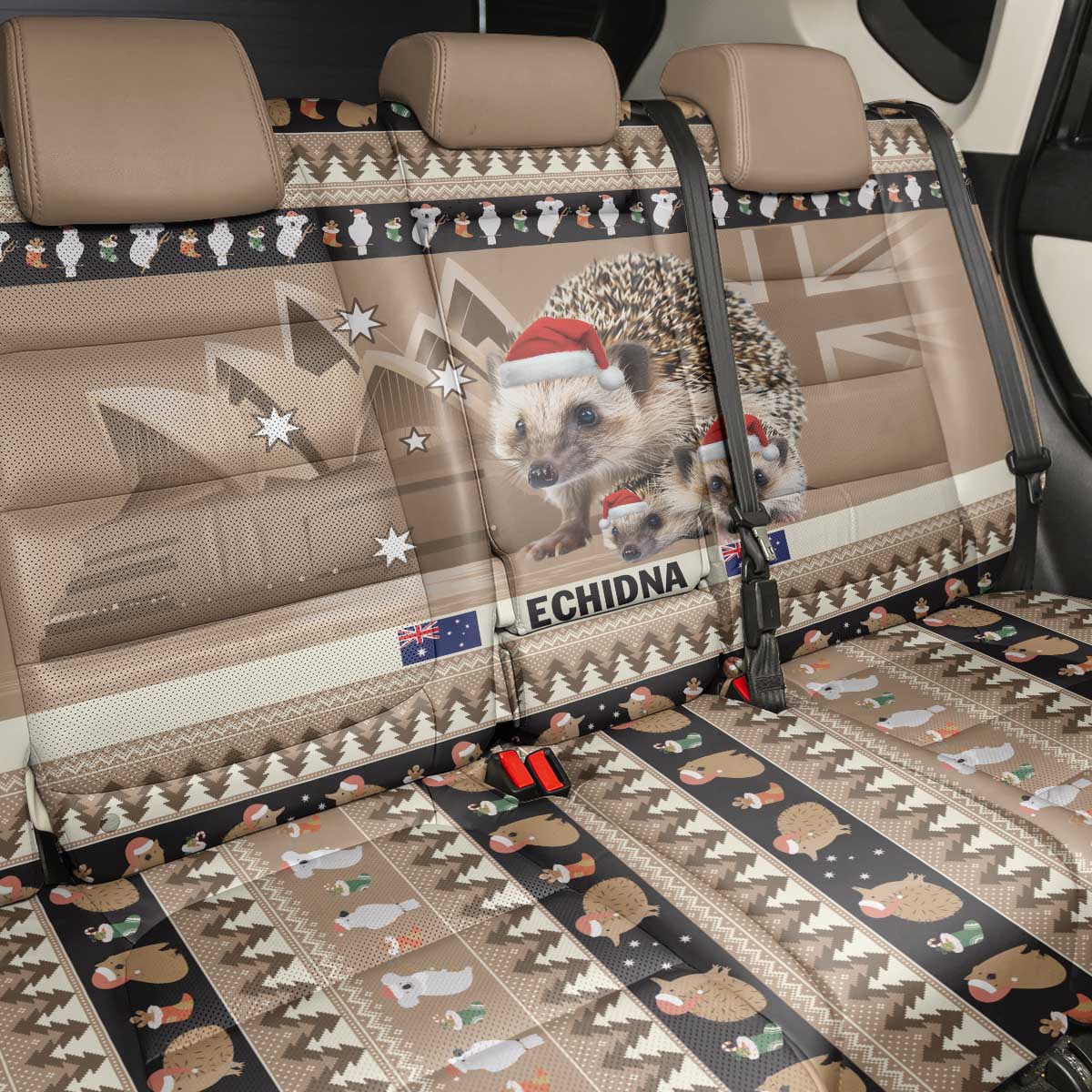 Aussie Echidna Back Car Seat Cover Merry Christmas